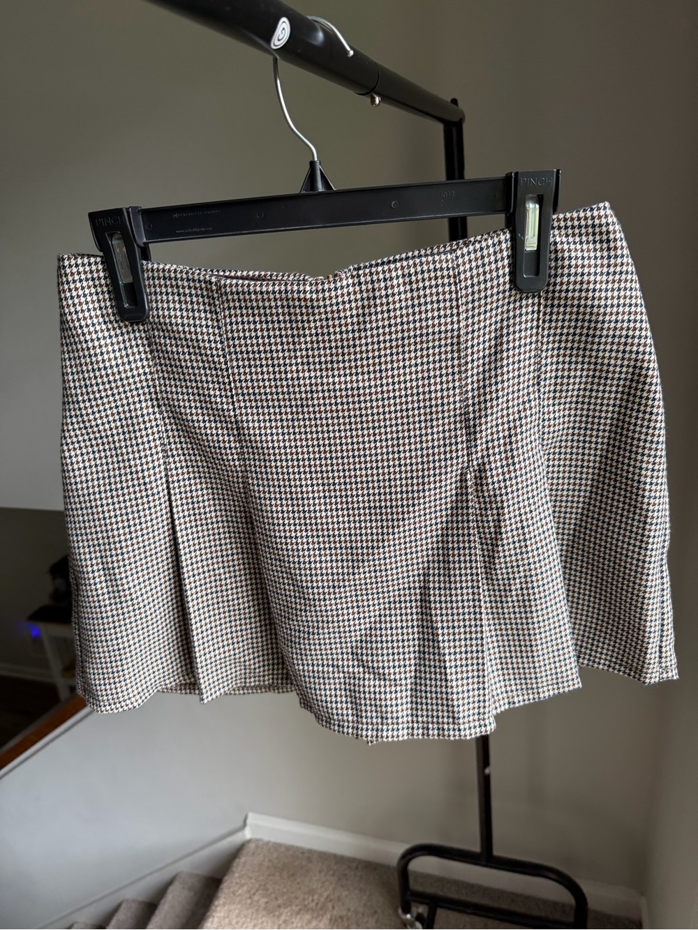 Primark Houndstooth Pleated Mini Skort - Black & Cream
